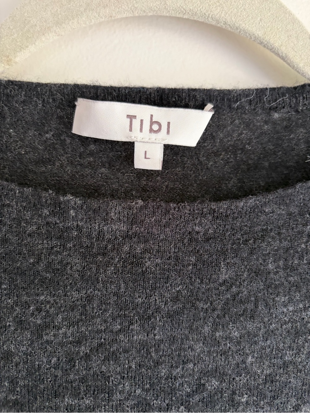 Tibi Charcoal Black Wool Blend Sweater Size L - Picture 4 of 5
